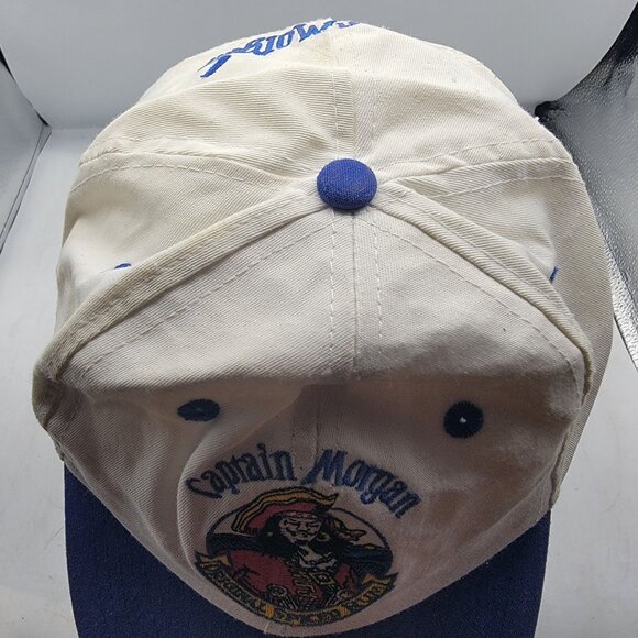 Captain Morgan Original Spiced Rum Snapback Hat Adults White Blue Casual - Picture 6 of 9